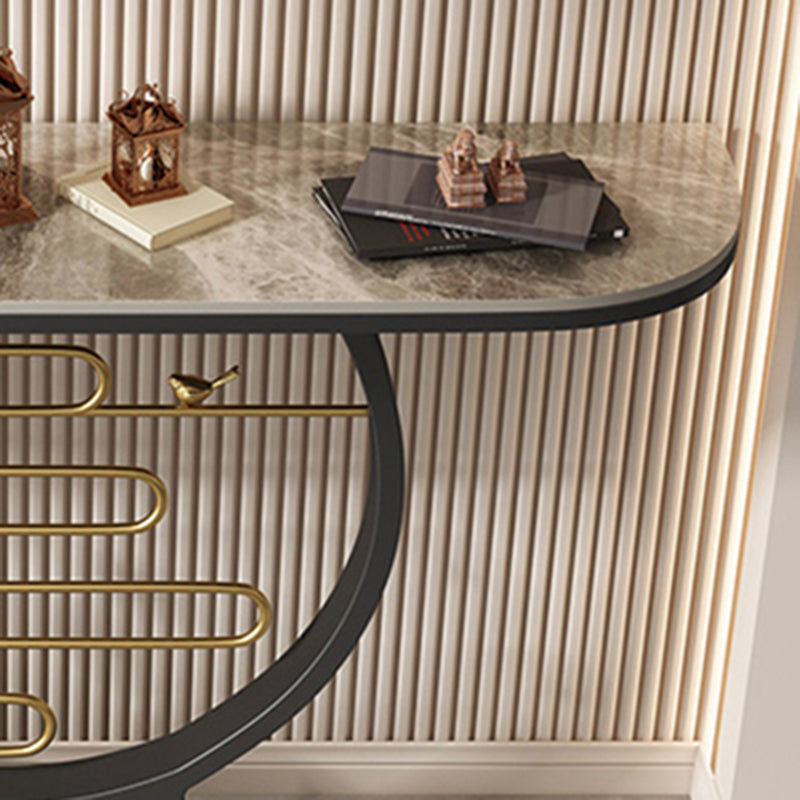 31.5-inch Tall Modern Console Table Stone Accent Table with 1 Shelf