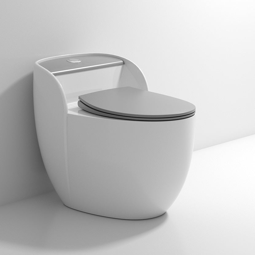 Modern Flush Toilet Ceramic Round-Front One-Piece Toilet with Slow Close Seat