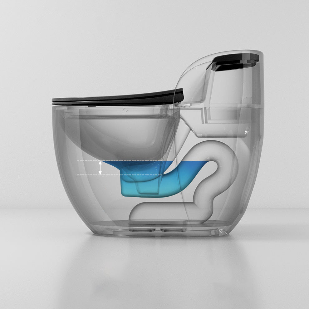 Modern Flush Toilet Ceramic Round-Front One-Piece Toilet with Slow Close Seat