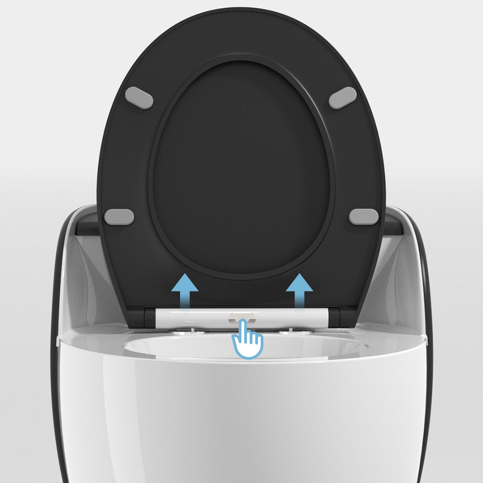 Modern Flush Toilet Ceramic Round-Front One-Piece Toilet with Slow Close Seat