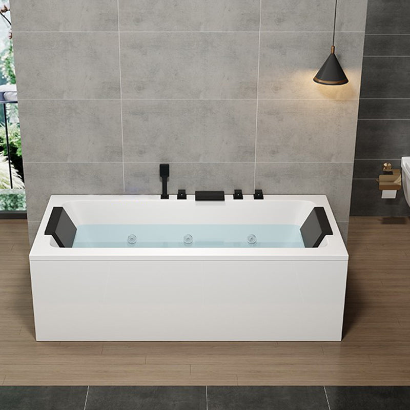 Modern Acrylic Bathtub Right-Hand Drain and Overflow Trim Bath Tub