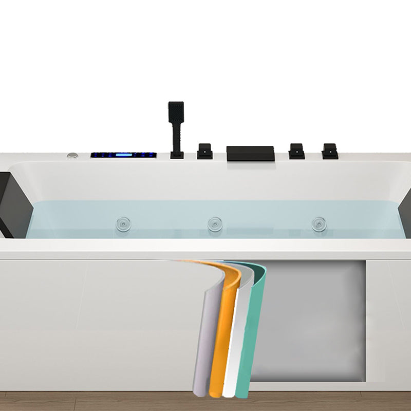 Modern Acrylic Bathtub Right-Hand Drain and Overflow Trim Bath Tub