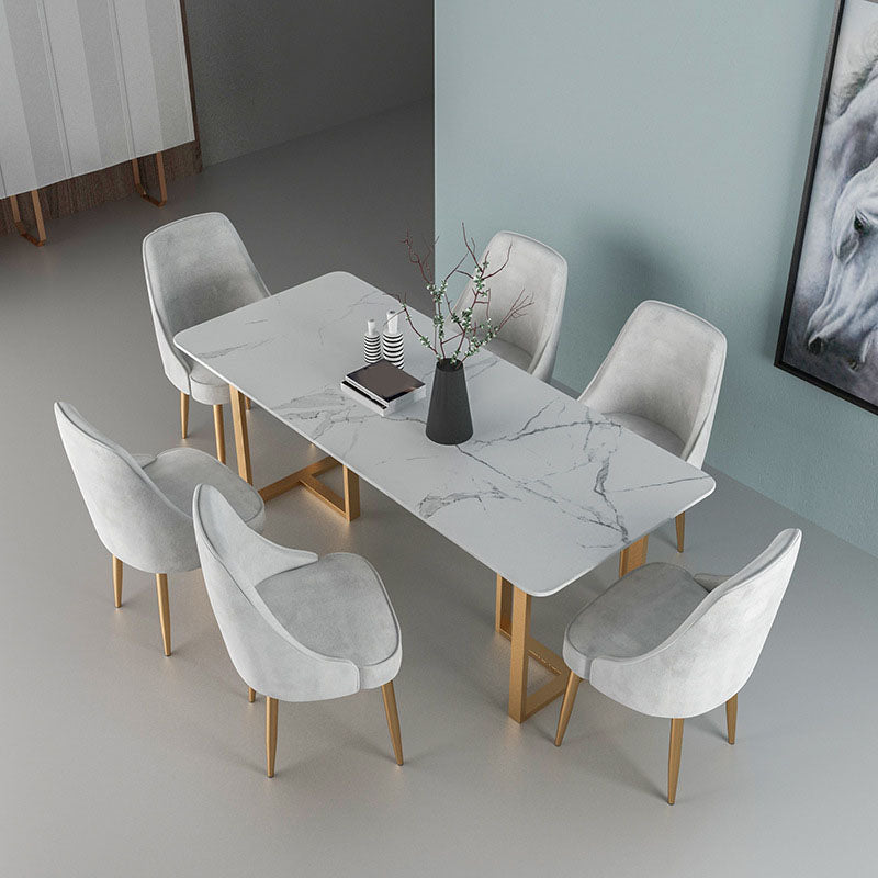 Modern Dining Set with Velvet Chairs 1/4/5/7 Pieces Dinette Set