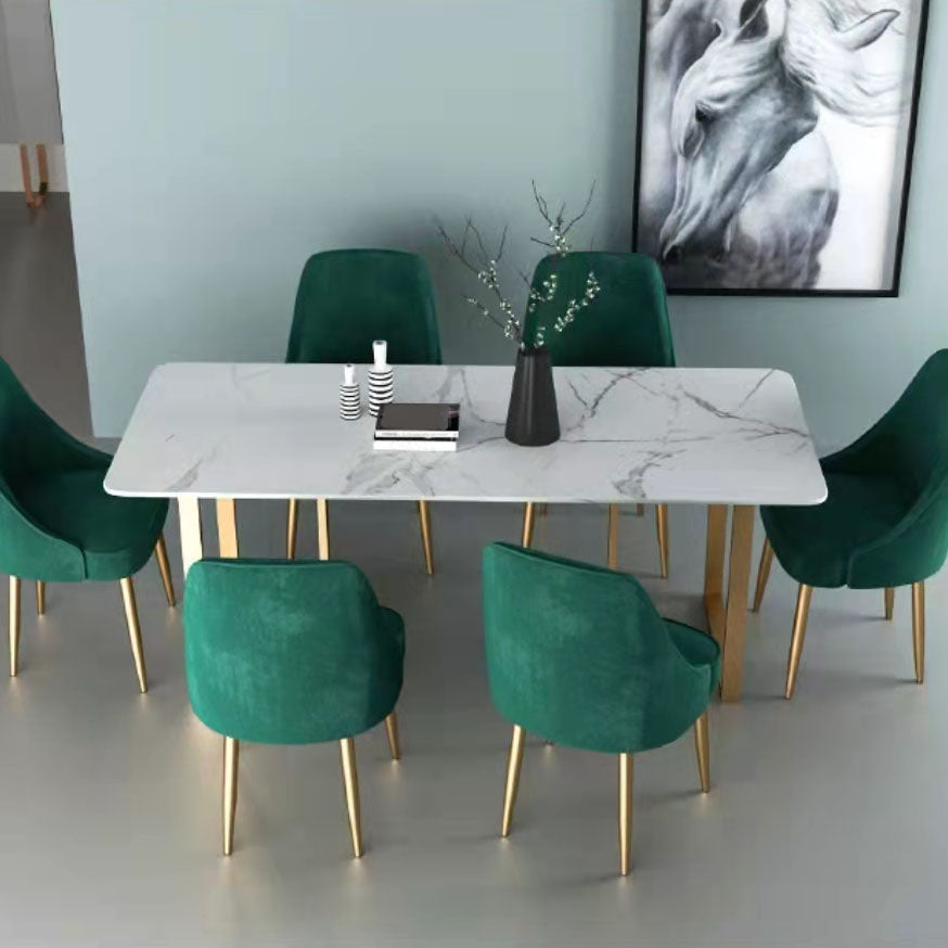 Modern Dining Set with Velvet Chairs 1/4/5/7 Pieces Dinette Set