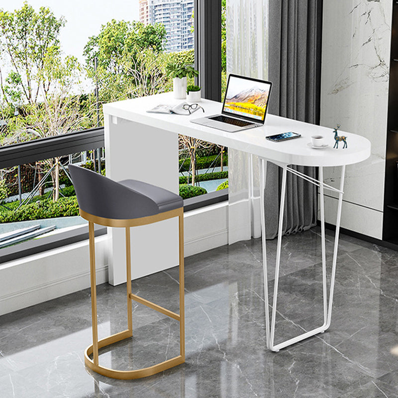 Contemporary Style Counter Stool Bar-height Bar Stool with Metal Base
