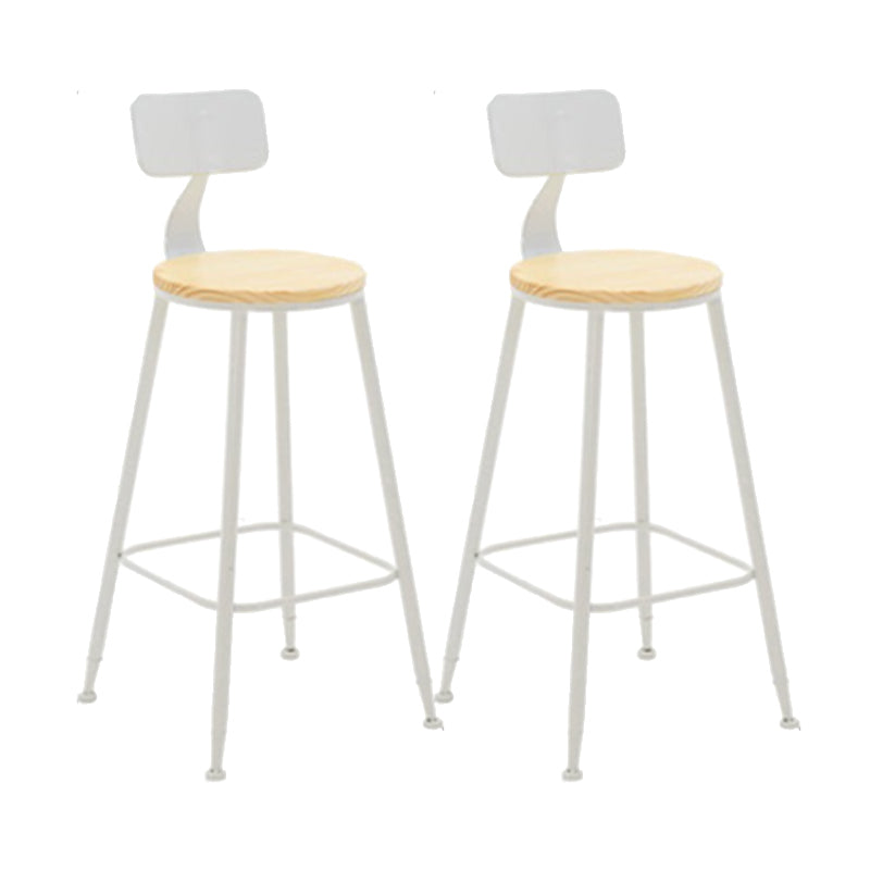 Contemporary Style Counter Stool Bar-height Bar Stool with Metal Base
