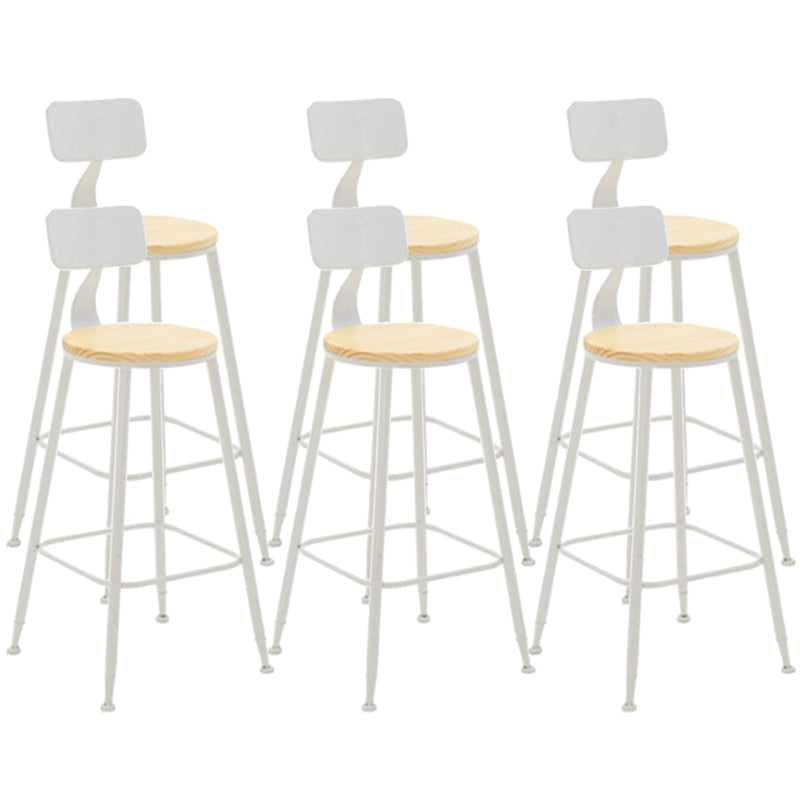 Contemporary Style Counter Stool Bar-height Bar Stool with Metal Base