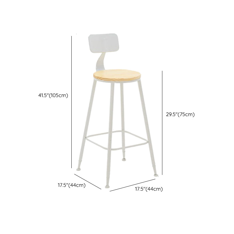 Contemporary Style Counter Stool Bar-height Bar Stool with Metal Base
