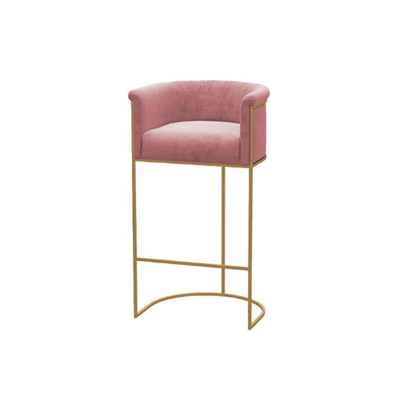 Scandinavian Style Counter Stool Upholstered Armed Bar Stool with Footrest