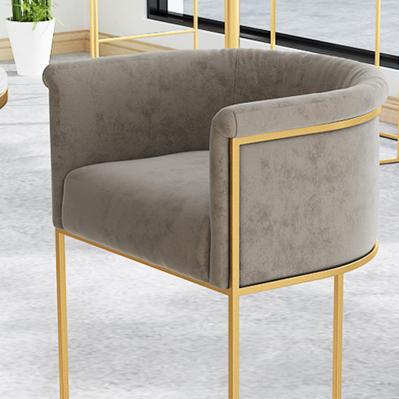 Scandinavian Style Counter Stool Upholstered Armed Bar Stool with Footrest