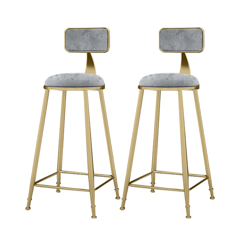 Scandinavian Armless Metal Frame Bar Stool Low Back Upholstered Bar Stool