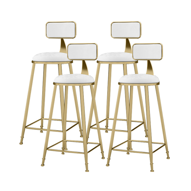 Scandinavian Armless Metal Frame Bar Stool Low Back Upholstered Bar Stool