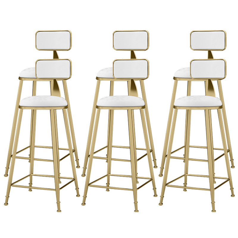 Scandinavian Armless Metal Frame Bar Stool Low Back Upholstered Bar Stool