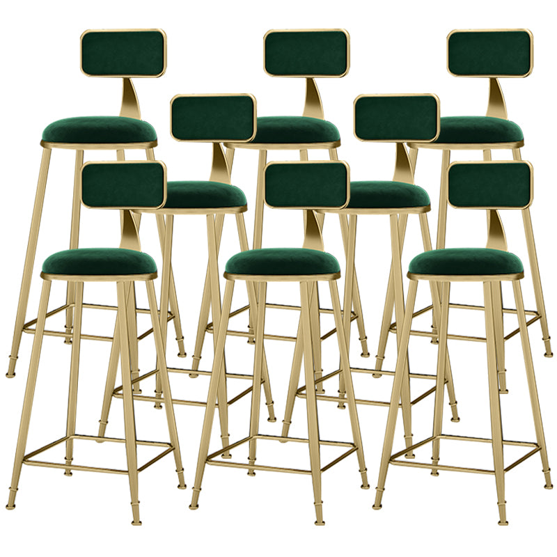 Scandinavian Armless Metal Frame Bar Stool Low Back Upholstered Bar Stool