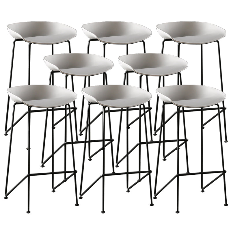Armless Plastic Counter Height Bar Stool Indoor Modern Stool for Living Room