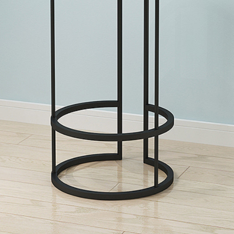 Contemporary Upholstered Counter Stool Bar-height Bar Stool with Metal Base