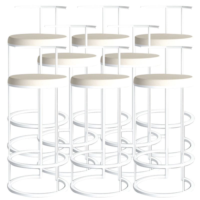 Contemporary Upholstered Counter Stool Bar-height Bar Stool with Metal Base