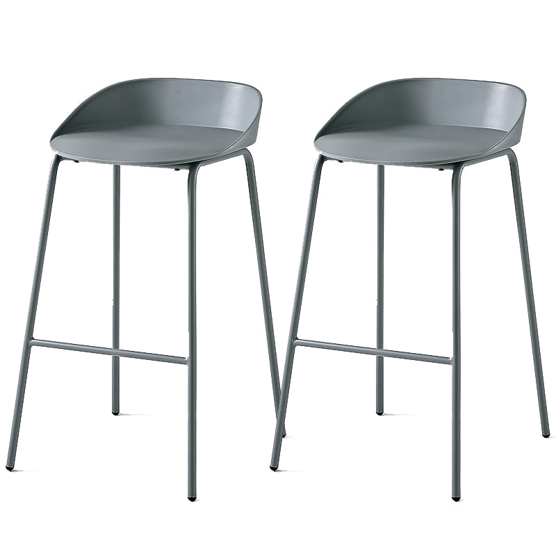Indoor Plastic and Metal Bar Stool Modern Low Back Armless Bar Stool