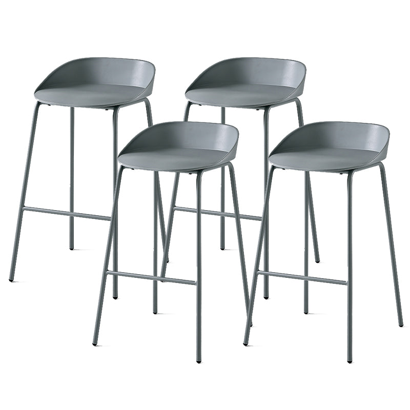 Indoor Plastic and Metal Bar Stool Modern Low Back Armless Bar Stool