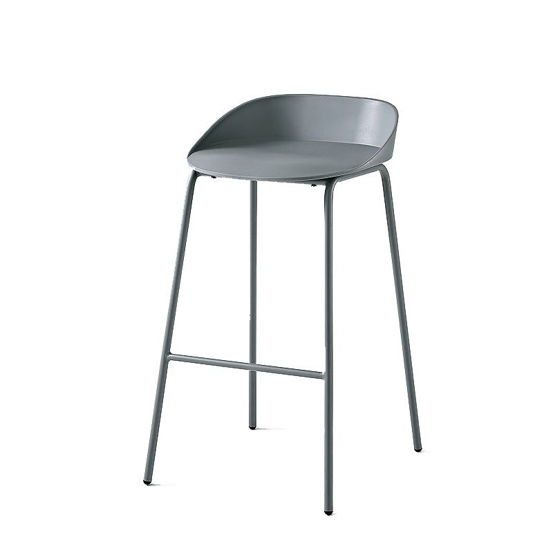 Indoor Plastic and Metal Bar Stool Modern Low Back Armless Bar Stool