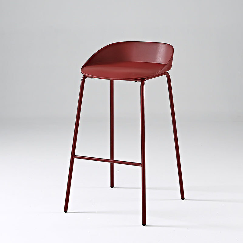 Indoor Plastic and Metal Bar Stool Modern Low Back Armless Bar Stool