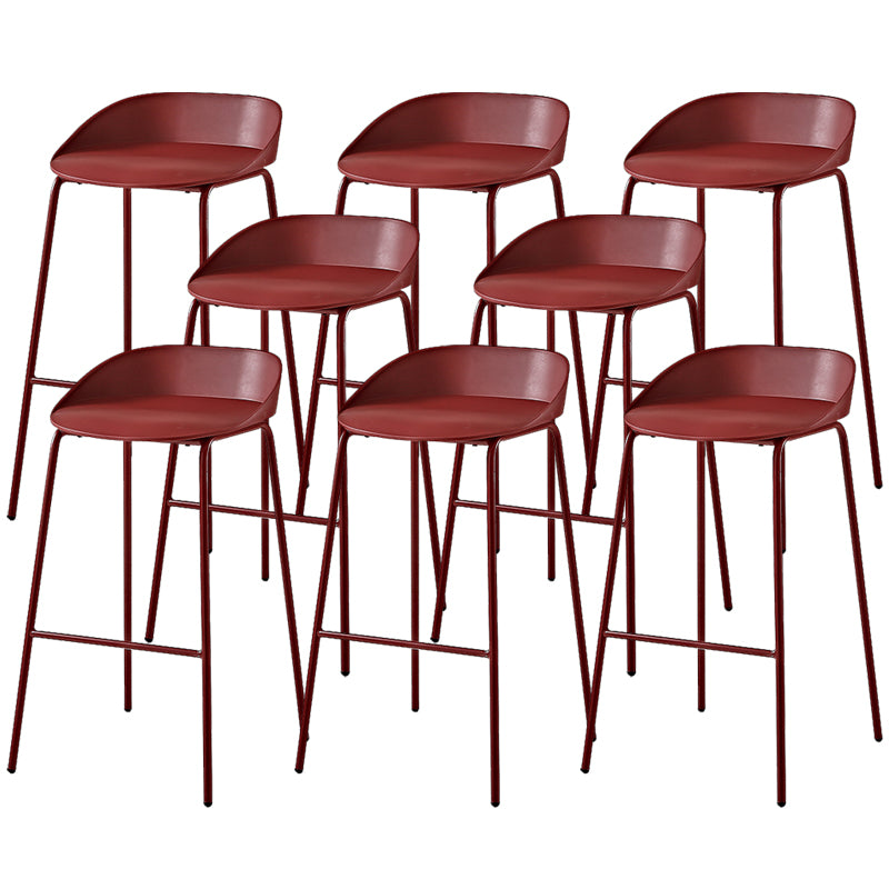 Indoor Plastic and Metal Bar Stool Modern Low Back Armless Bar Stool