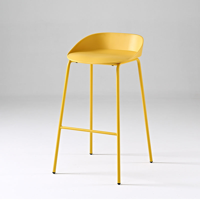 Indoor Plastic and Metal Bar Stool Modern Low Back Armless Bar Stool