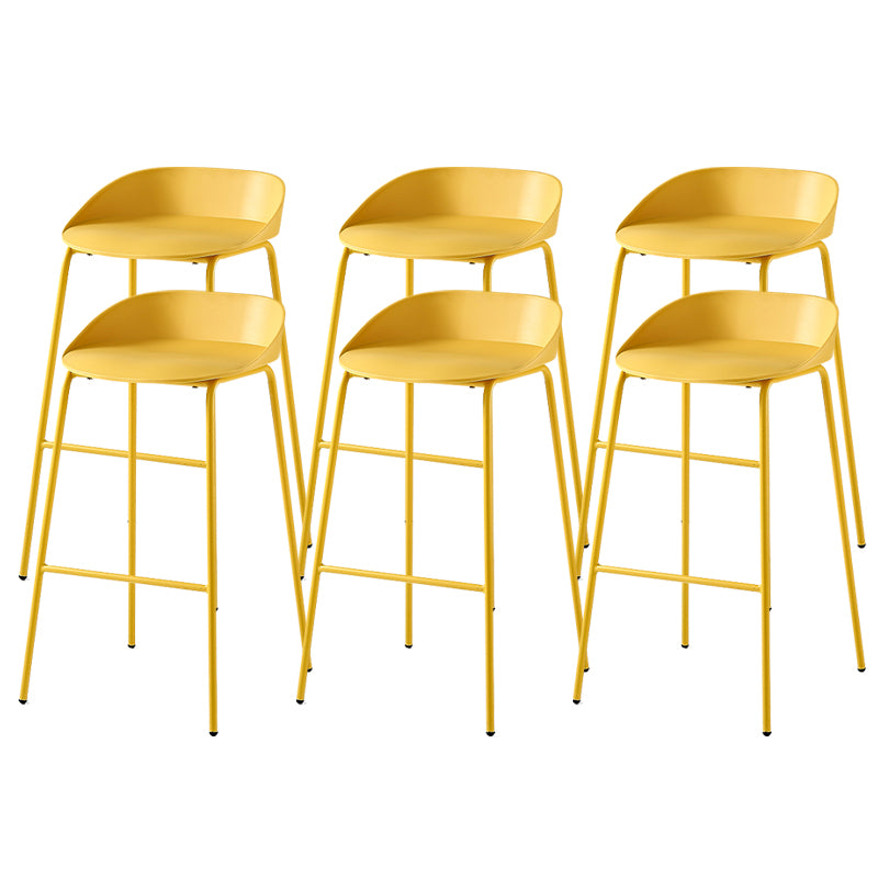 Indoor Plastic and Metal Bar Stool Modern Low Back Armless Bar Stool