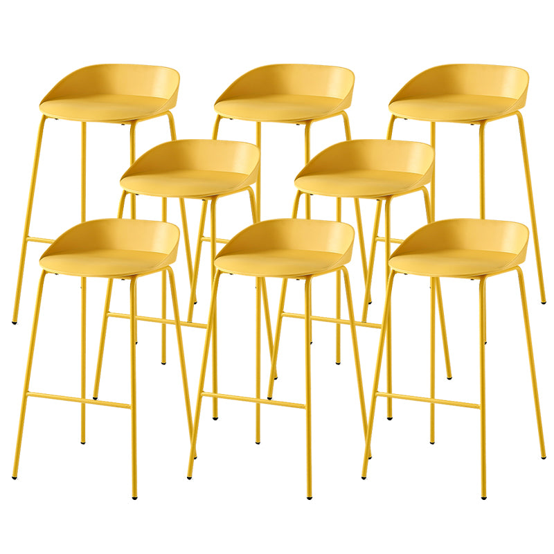 Indoor Plastic and Metal Bar Stool Modern Low Back Armless Bar Stool