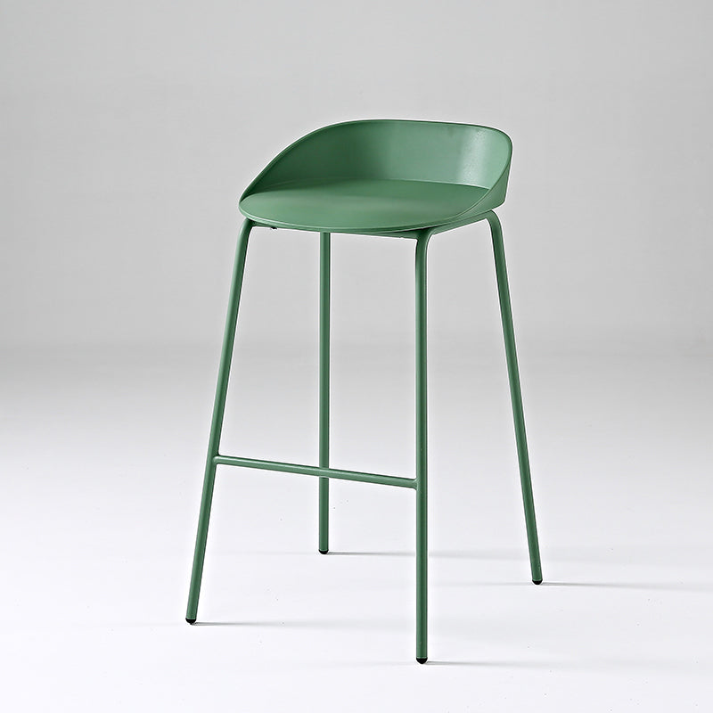 Indoor Plastic and Metal Bar Stool Modern Low Back Armless Bar Stool