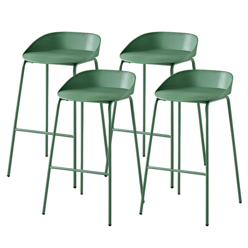 Indoor Plastic and Metal Bar Stool Modern Low Back Armless Bar Stool