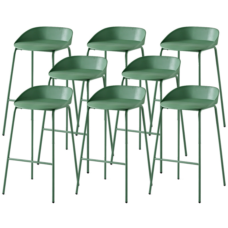 Indoor Plastic and Metal Bar Stool Modern Low Back Armless Bar Stool