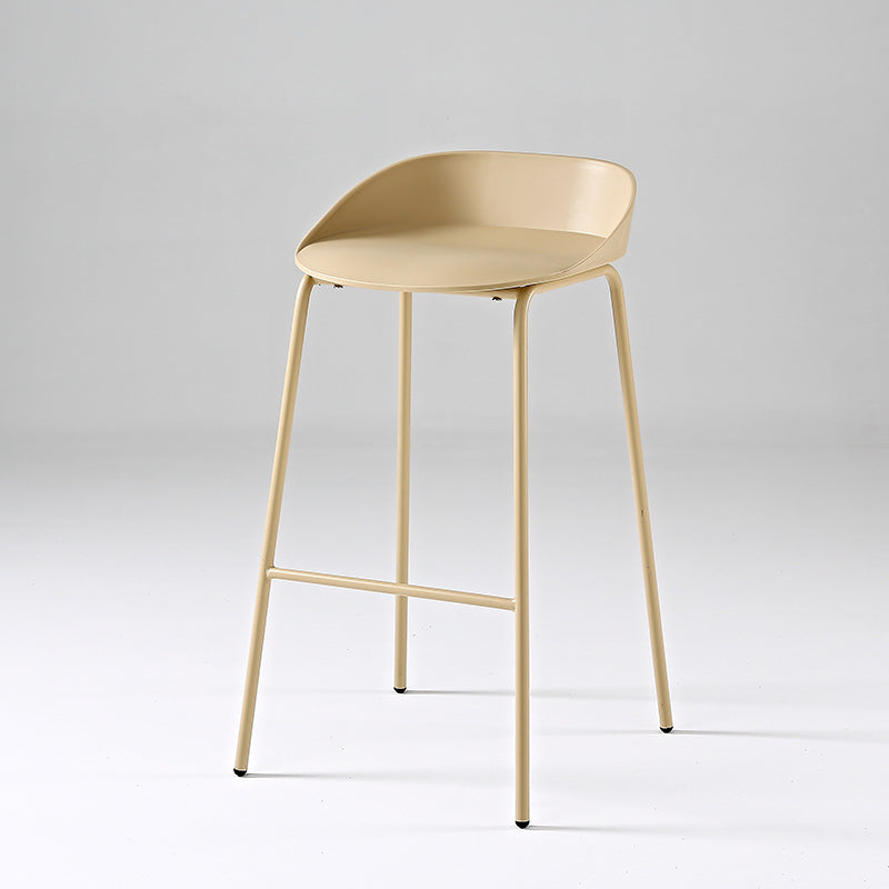 Indoor Plastic and Metal Bar Stool Modern Low Back Armless Bar Stool