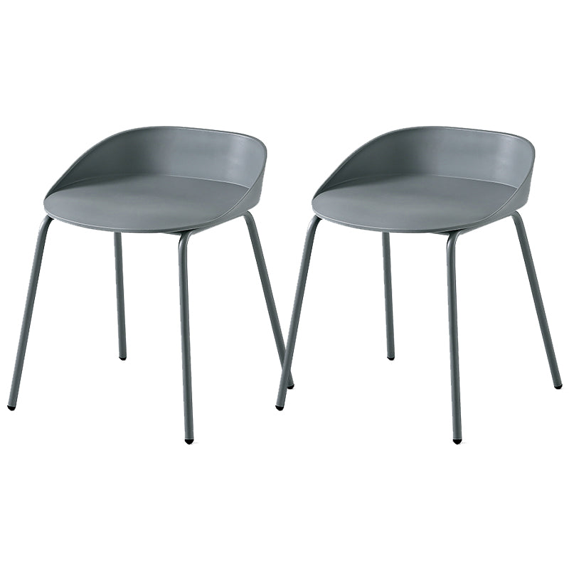 Indoor Plastic and Metal Bar Stool Modern Low Back Armless Bar Stool