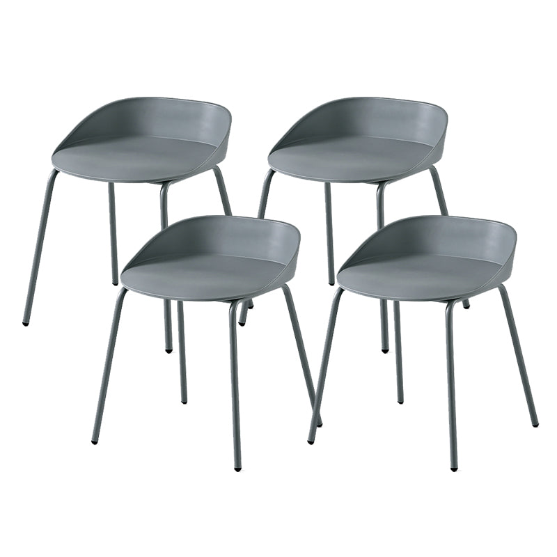 Indoor Plastic and Metal Bar Stool Modern Low Back Armless Bar Stool