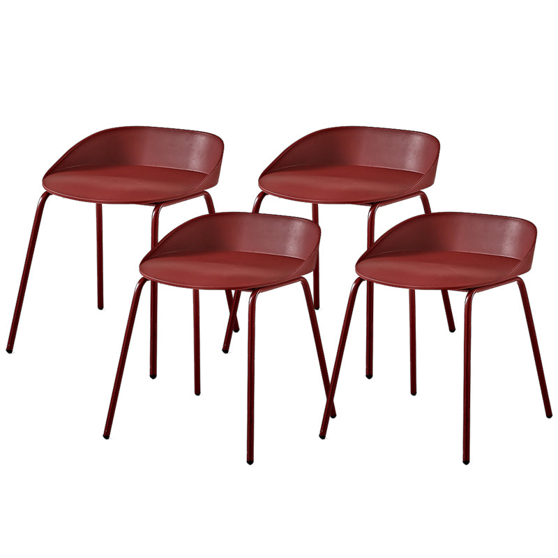 Indoor Plastic and Metal Bar Stool Modern Low Back Armless Bar Stool