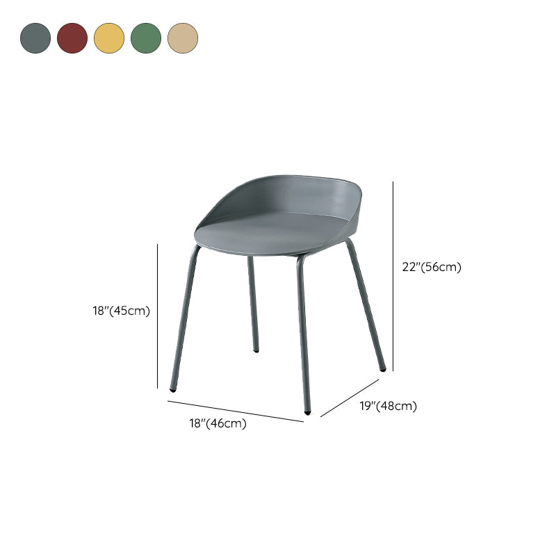 Indoor Plastic and Metal Bar Stool Modern Low Back Armless Bar Stool