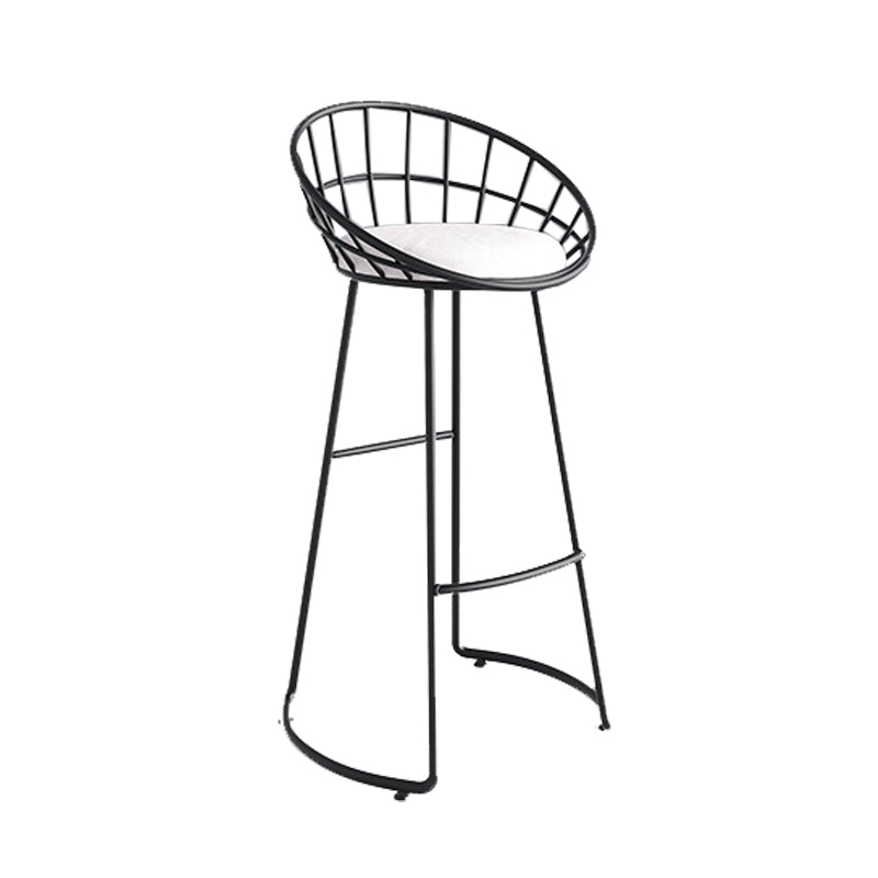 Modern Upholstered Counter Stool Bar-height Low Back Bar Stool with Footrest