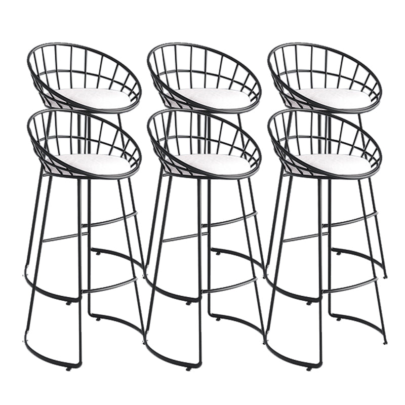 Modern Upholstered Counter Stool Bar-height Low Back Bar Stool with Footrest