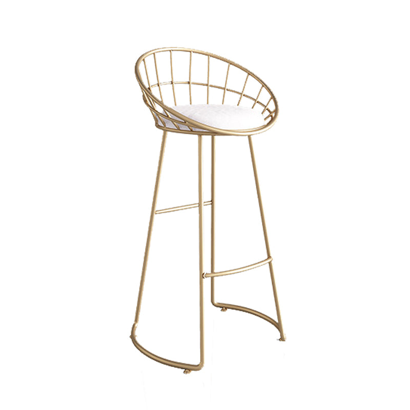 Modern Upholstered Counter Stool Bar-height Low Back Bar Stool with Footrest