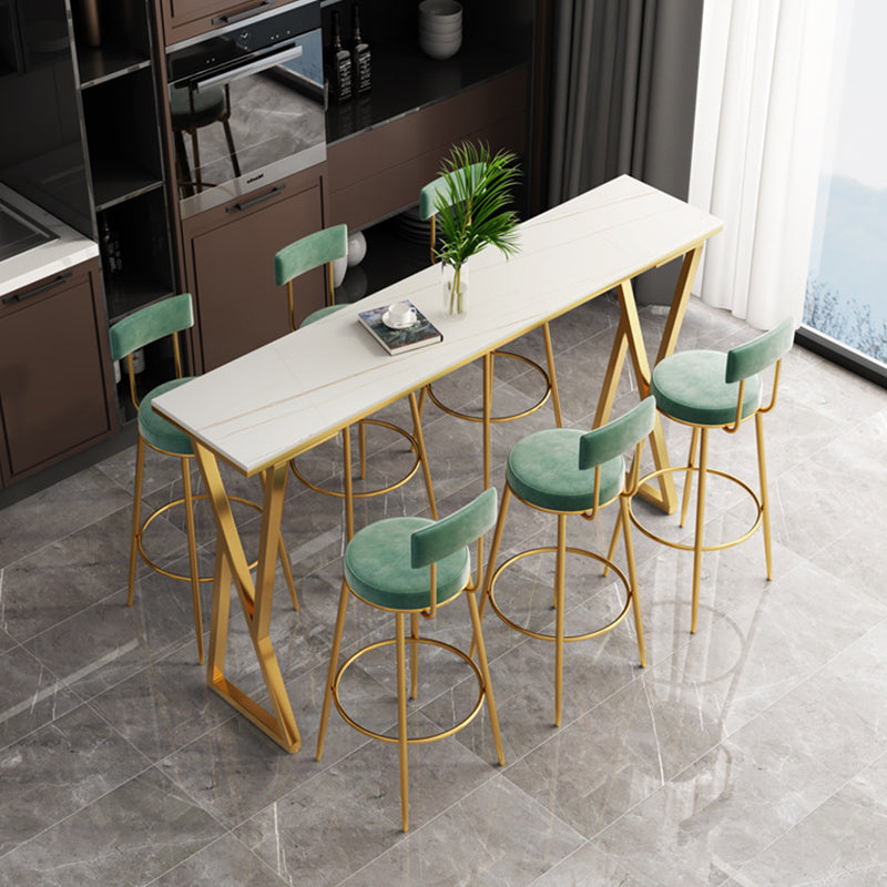 Scandinavian Velvet Counter Stool Bar-height Bar Stool for Living Room