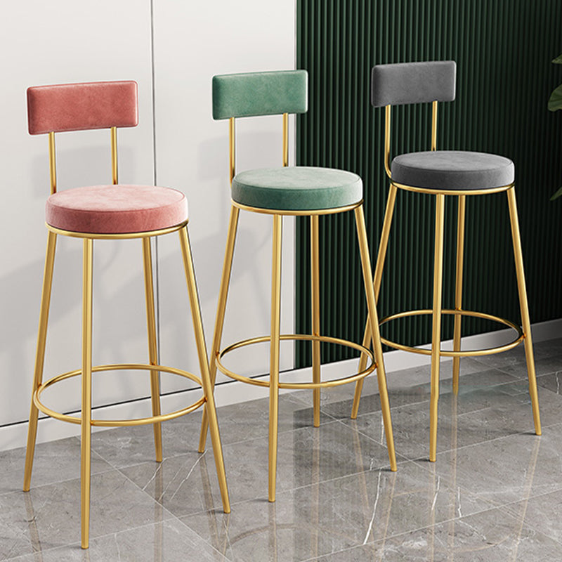 Scandinavian Velvet Counter Stool Bar-height Bar Stool for Living Room