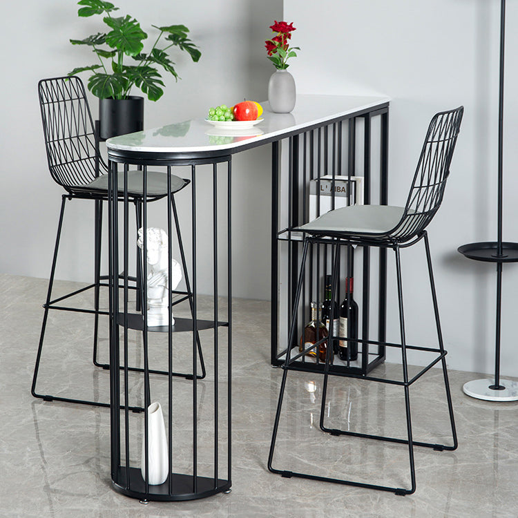 Modern Style Upholstered Counter Stool Bar-height Bar Stool with Footrest