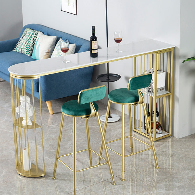 Modern Style Upholstered Counter Stool Bar-height Bar Stool with Footrest