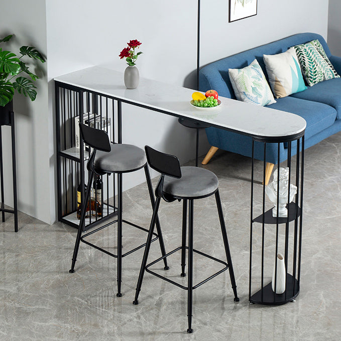 Modern Style Upholstered Counter Stool Bar-height Bar Stool with Footrest