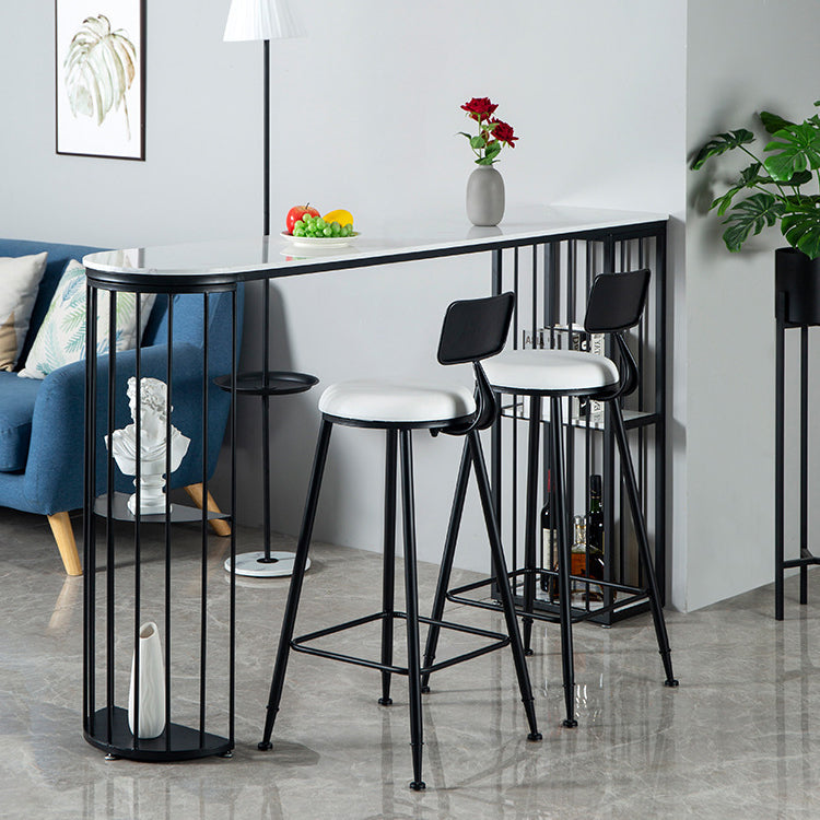 Modern Style Upholstered Counter Stool Bar-height Bar Stool with Footrest