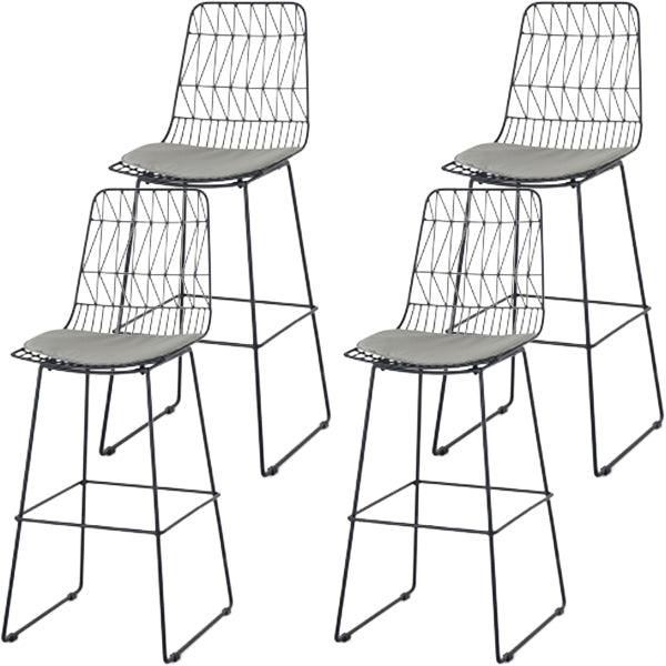 Modern Style Upholstered Counter Stool Bar-height Bar Stool with Footrest