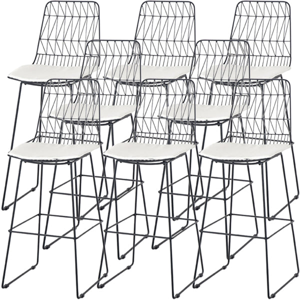 Modern Style Upholstered Counter Stool Bar-height Bar Stool with Footrest