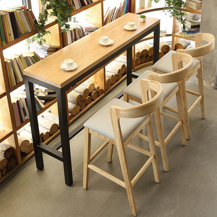 Scandinavian Bar Stool Ash Solid Wood Frame Bar Height Stool