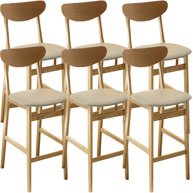 Scandinavian Bar Stool Ash Solid Wood Frame Bar Height Stool